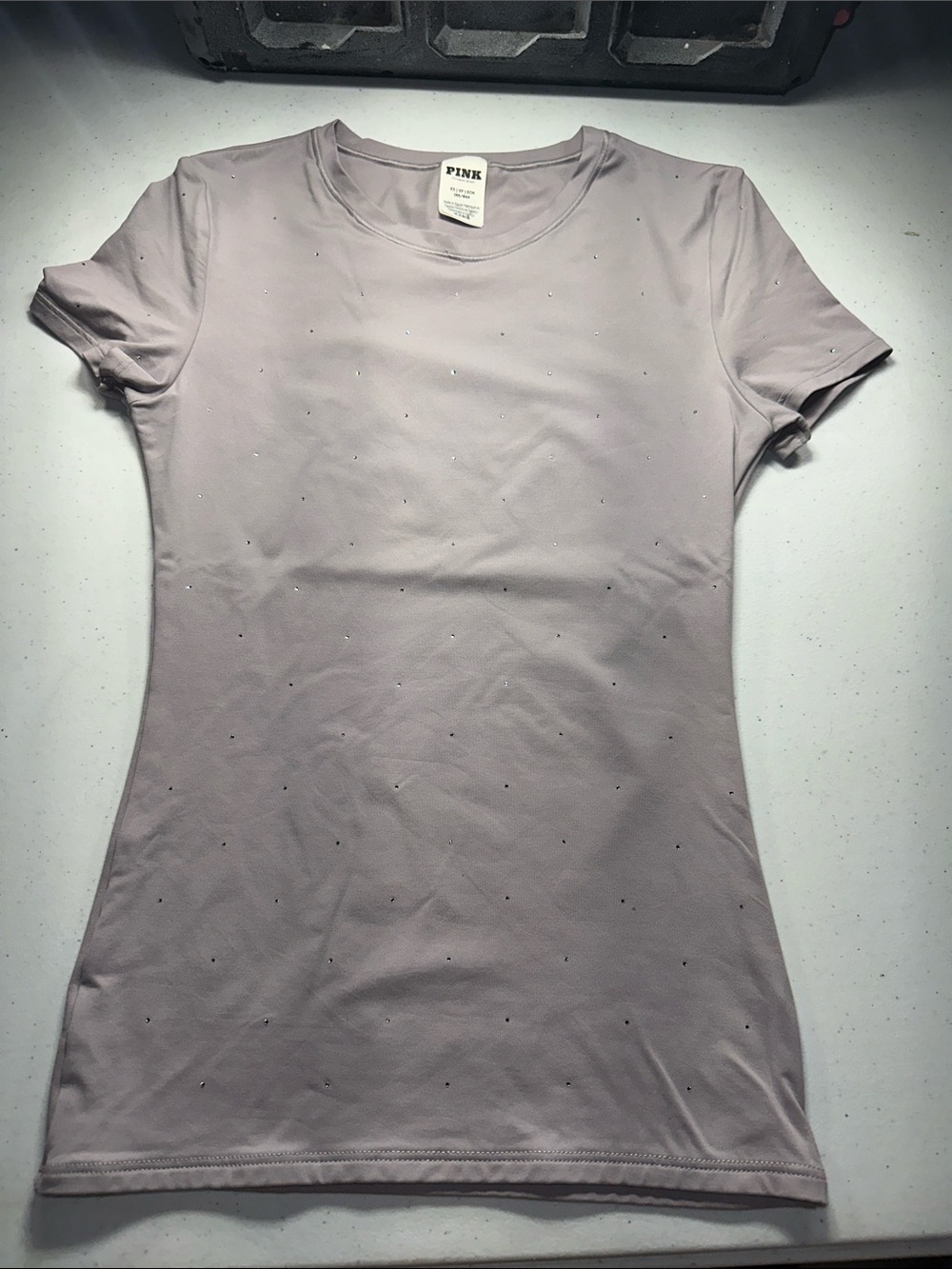 PINK Victoria's Secret Short Sleeve Crewneck Tee in Light Lavender